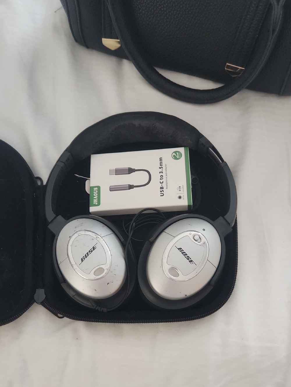 Bose Silver and Black Foldable Over-Ear Headphones